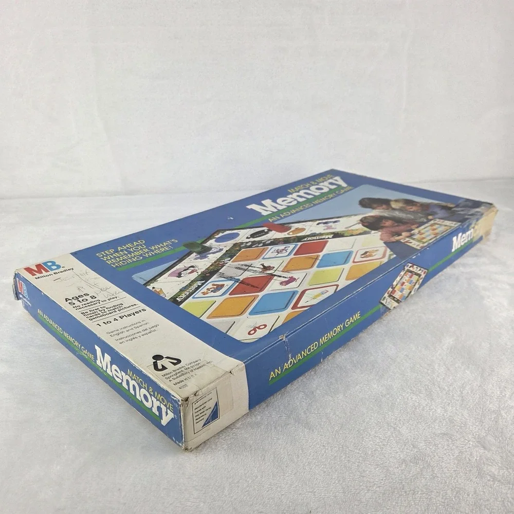 Vintage 1986 Milton Bradley Match Move Memory Game 4603 Complete 25 Cards
